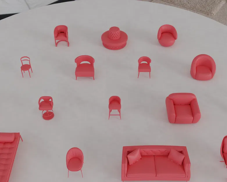 Bộ STL Khủng Ghế, Ghế Đẩu & Sofa Mini Sang Trọng 3 – Brabbu, Calligaris & Hãng Khác - Image 17