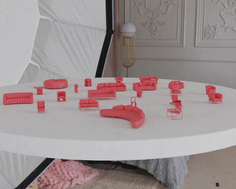 Bộ STL Nội Thất Thu Nhỏ Cổ Điển & Hiện Đại 4 – Sofa, Ghế, Bàn & Hơn Thế Nữa - Image 14