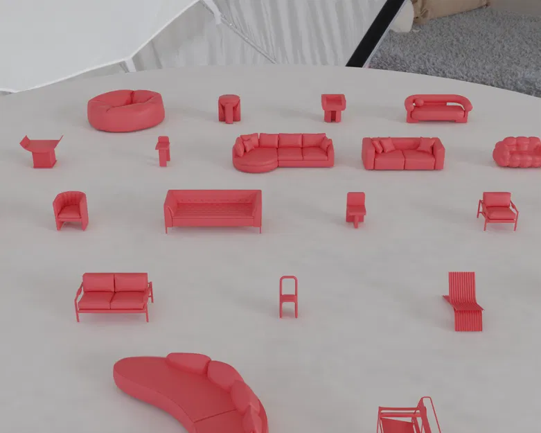 Bộ STL Nội Thất Thu Nhỏ Cổ Điển & Hiện Đại 4 – Sofa, Ghế, Bàn & Hơn Thế Nữa - Image 23