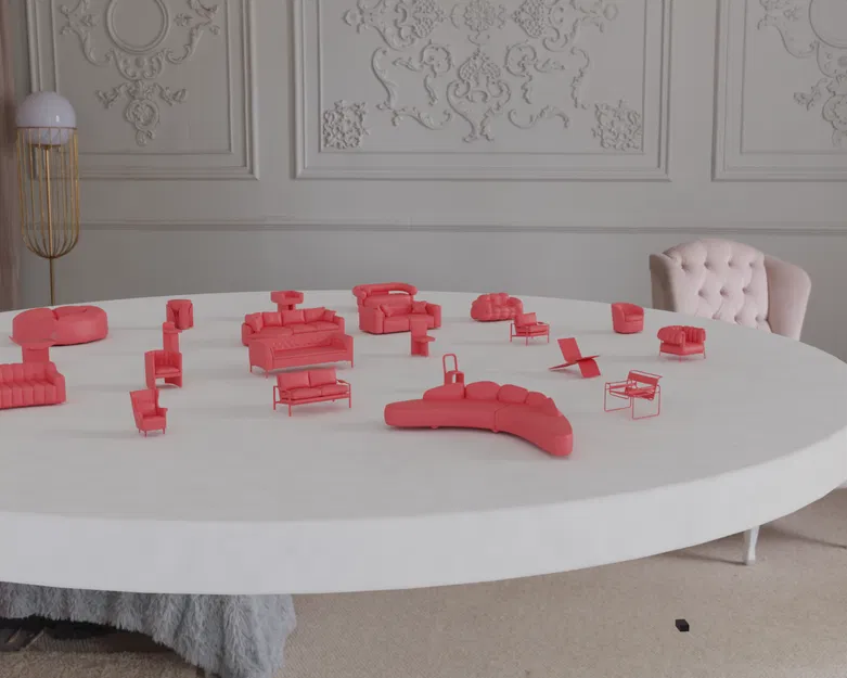 Bộ STL Nội Thất Thu Nhỏ Cổ Điển & Hiện Đại 4 – Sofa, Ghế, Bàn & Hơn Thế Nữa - Image 26