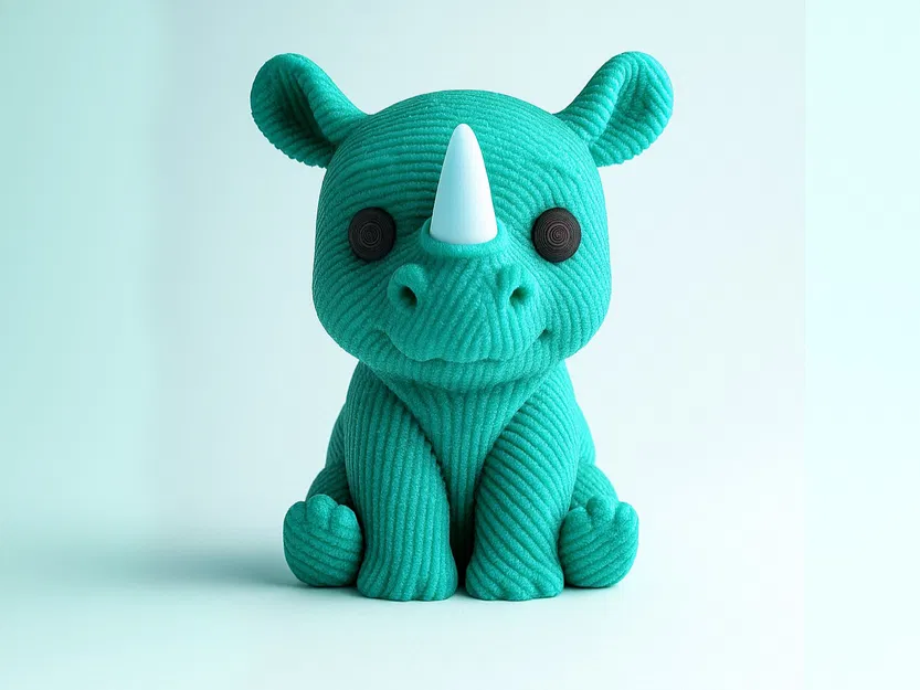 Tê Giác Đan Len - KHÔNG AMS - Động Vật Dễ Thương - Image 1