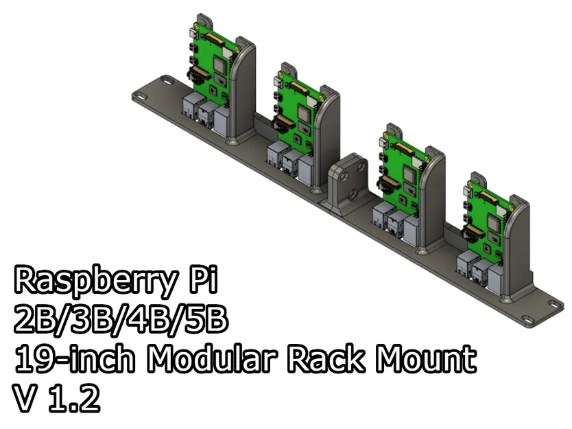 Giá đỡ Rack 19-inch Module cho Raspberry Pi 2B/3B/4B/5B - Image 1