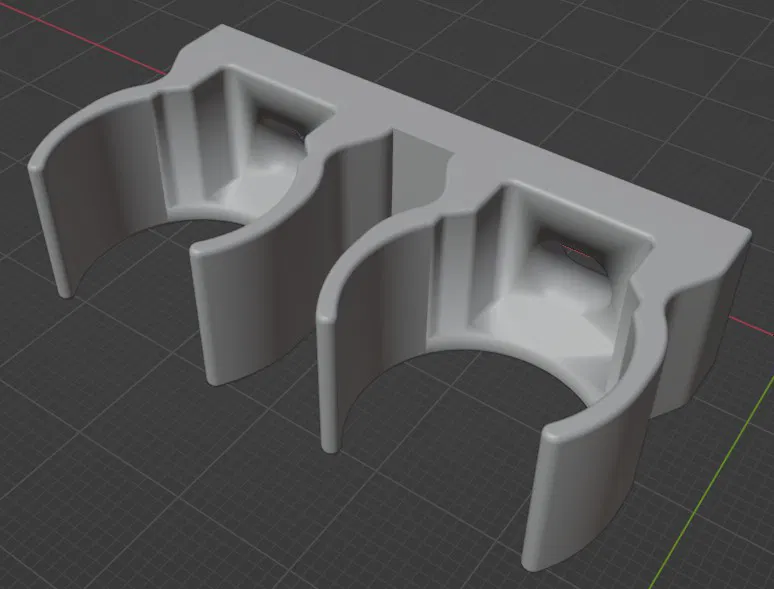 Kẹp ống nhựa PVC đôi 20mm (Bản chỉnh sửa) - Image 1