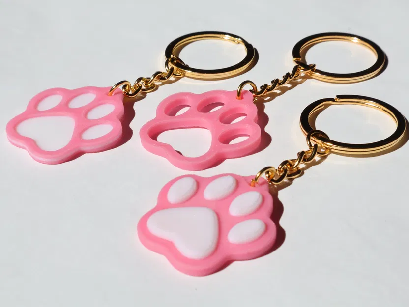 Móc khóa hình bàn chân động vật - Image 1