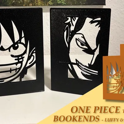 Chặn Sách/Kệ Sách - Chủ Đề One Piece (Luffy & Zoro)