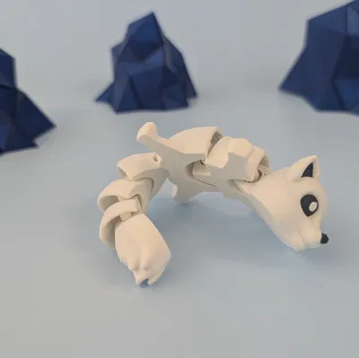 Cáo Bắc Cực - Mô hình Móc khóa Khớp nối