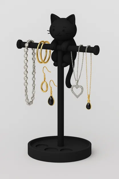 Kệ Trang Sức Mèo Đen Thanh Lịch - Image 1