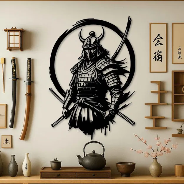 WallArt Samurei 002 - Nghệ Thuật Treo Tường 3D Độc Đáo - Image 1