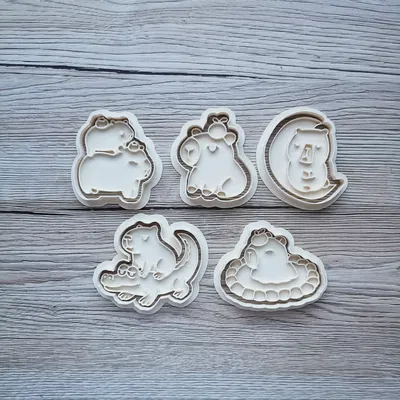 Bộ Dụng Cụ Cắt Bánh Quy Capybara Dễ Thương Kèm Táo Sấu
