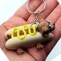 Móc Khóa Chó Dachshund Xúc Xích Vui Nhộn Có Sốt Cà Chua - Thumbnail 3