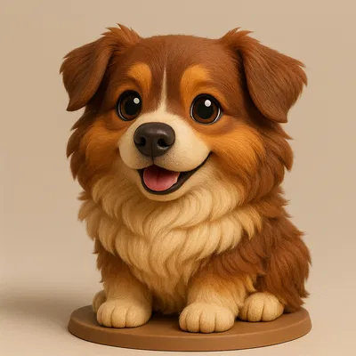 Mô hình Chó Australian Shepherd dạng low poly