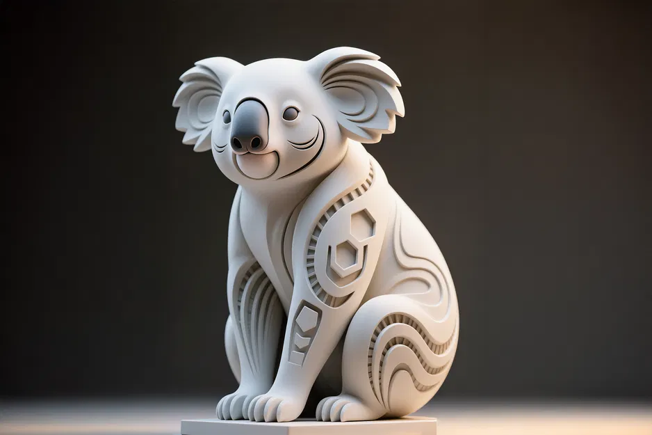 Koala, Điêu khắc Lục giác - Image 1