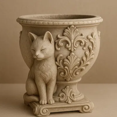 Chậu Cây Mèo Vàng Kiểu Baroque Sang Trọng