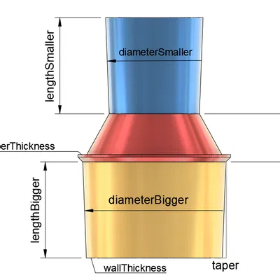 Đầu nối ống hút bụi phổ biến. Parametric cho Fusion 360