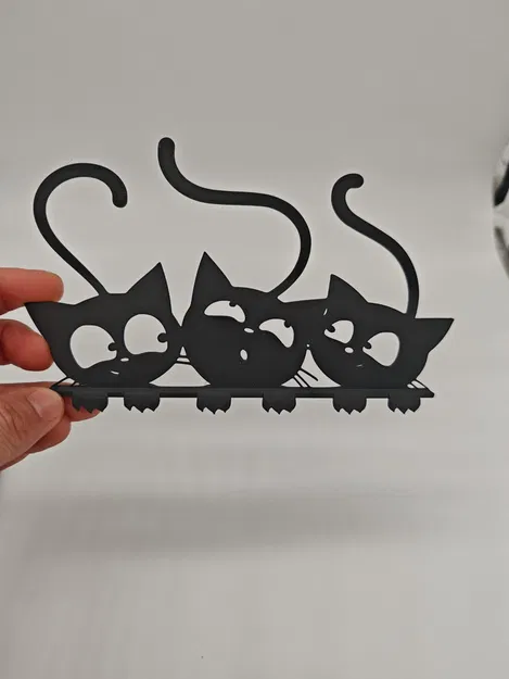 Tranh 3 Mèo Đen Treo Tường / Cửa - Có Chân Đế + Bản Phẳng #1 - Image 3