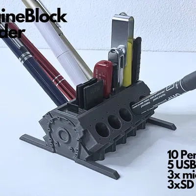 Hộp Đựng Bút Khối Động Cơ V10 (USB, SD, microSD)