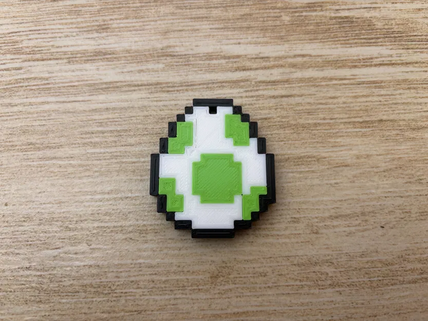 Móc Khóa Trứng Yoshi 8-bit – Lắp Ráp Dễ Dàng Không Cần Keo - Image 2