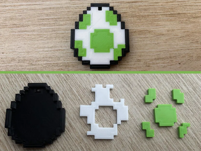 Móc Khóa Trứng Yoshi 8-bit – Lắp Ráp Dễ Dàng Không Cần Keo - Image 5