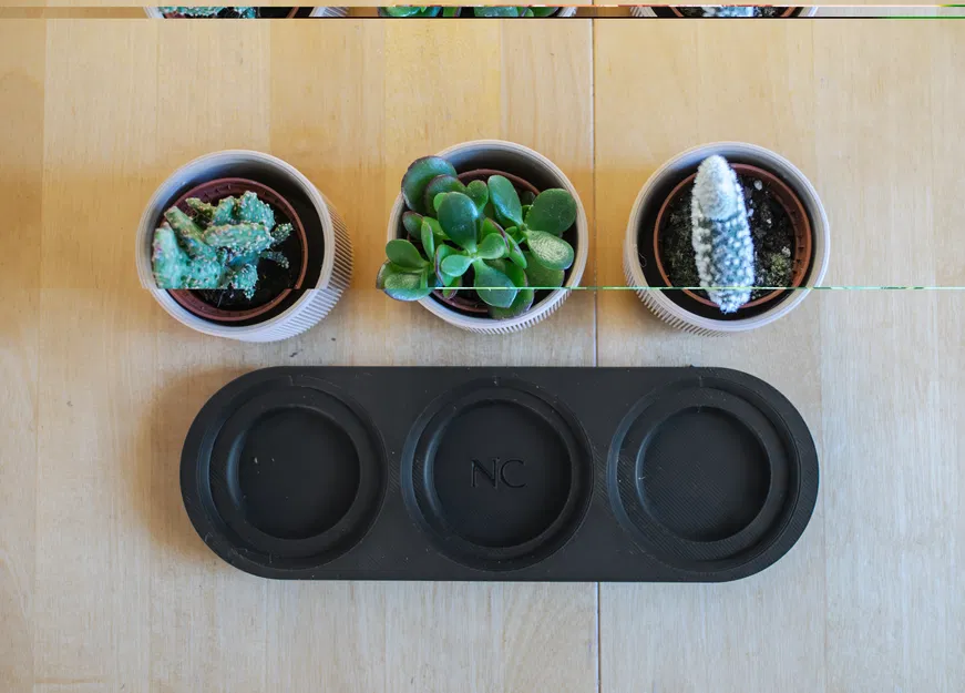 Chậu Cây Mini Phong Cách Mid Century Hiện Đại Có Khay - Image 3