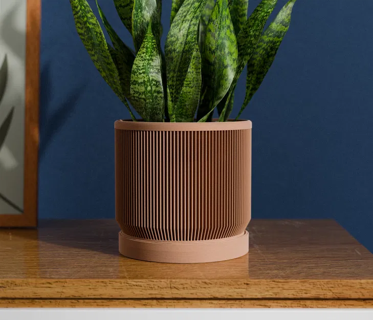 Chậu Cây Hiện Đại Giữa Thế Kỷ Có Khay Hứng Nước - Image 4