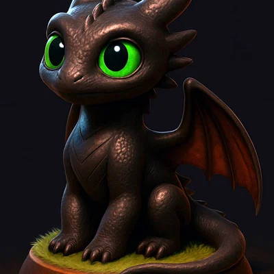 Mô Hình "Toothless" - Rồng Trong "How to Train Your Dragon"