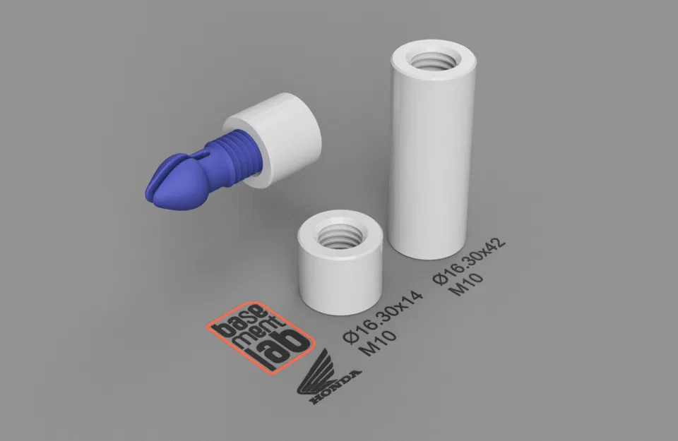 Ốc Vặn / Đệm Tán Pát Chắn Gió Transalp 650 Ren M10 Mod. 14-42mm - Image 1