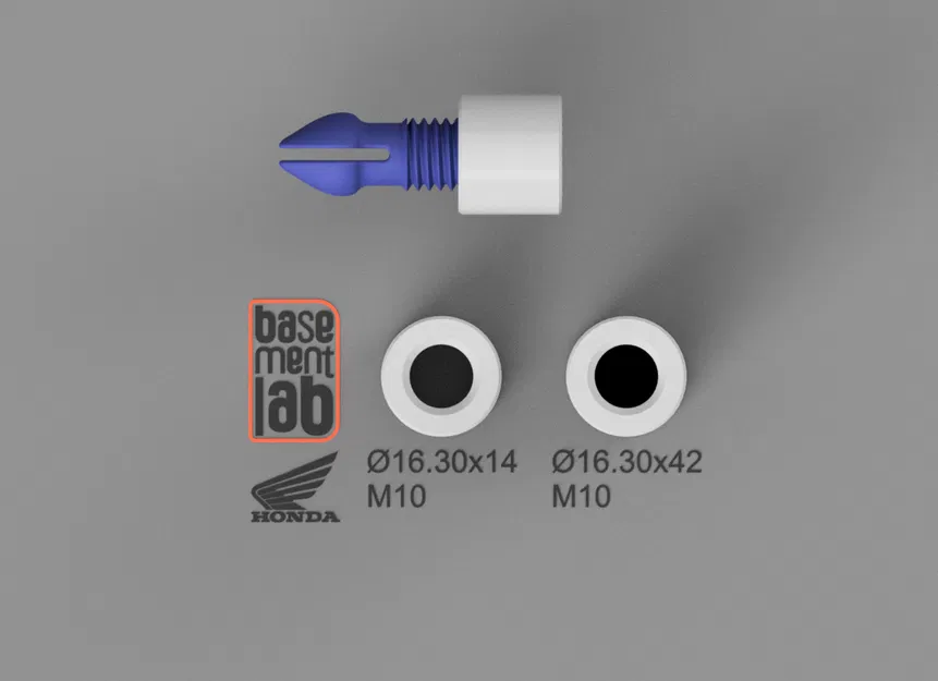 Ốc Vặn / Đệm Tán Pát Chắn Gió Transalp 650 Ren M10 Mod. 14-42mm - Image 2