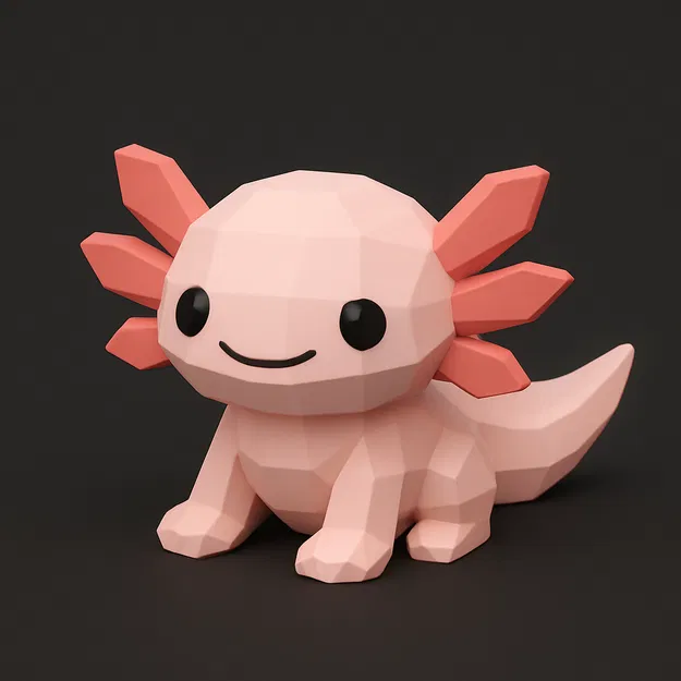 Mô Hình Axolotl Low Poly Đáng Yêu - Image 1