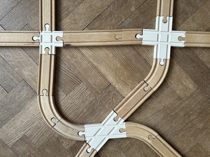 Đường Ray Giao Kim Cương 45/90 độ - Ray Gỗ Brio/IKEA - Image 1