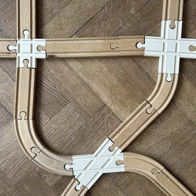 Đường Ray Giao Kim Cương 45/90 độ - Ray Gỗ Brio/IKEA