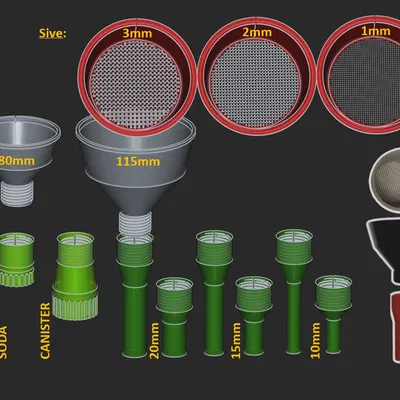 2x Phễu Đa Năng Có Lưới Lọc & Đầu Nối - Cập Nhật V4 + Phễu 80mm!