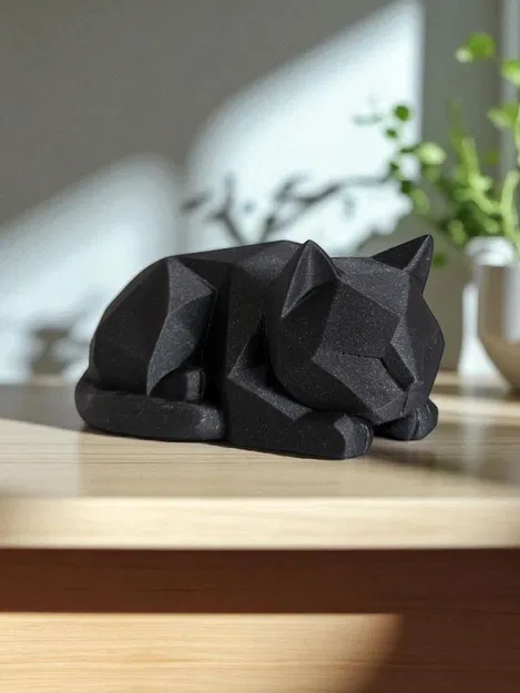 Mèo Con Low Poly Dễ Thương Đang Chờ - Image 6