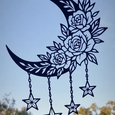 Sự kết hợp tinh tế giữa trăng và hoa