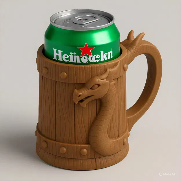 Ly Bia Gỗ Viking Kiểu Cổ - Giá Đỡ Lon Bia - Image 1