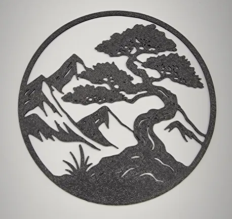 Tranh Tường/Cửa Sổ Bonsai Núi Thiền 2D - Image 3