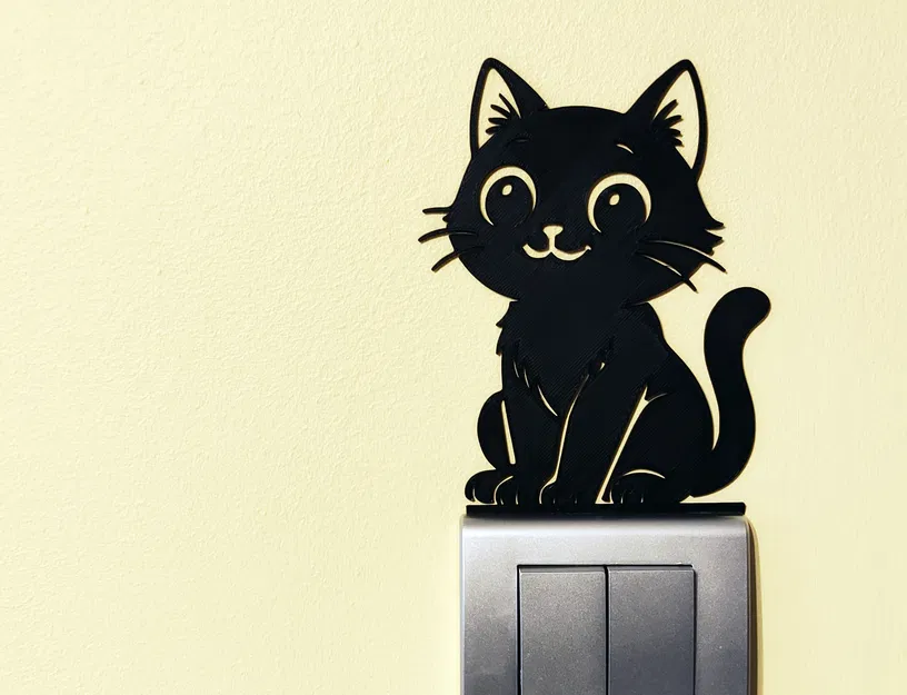 Trang Trí Công Tắc Đèn / Ổ Cắm Hình Mèo – Mẫu In 3D 5 - Image 1