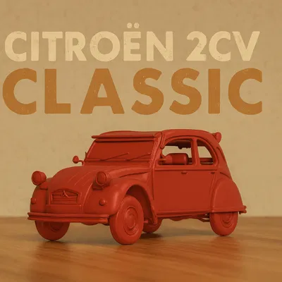 Mô Hình 3D Xe Citroën 2CV Cổ Điển