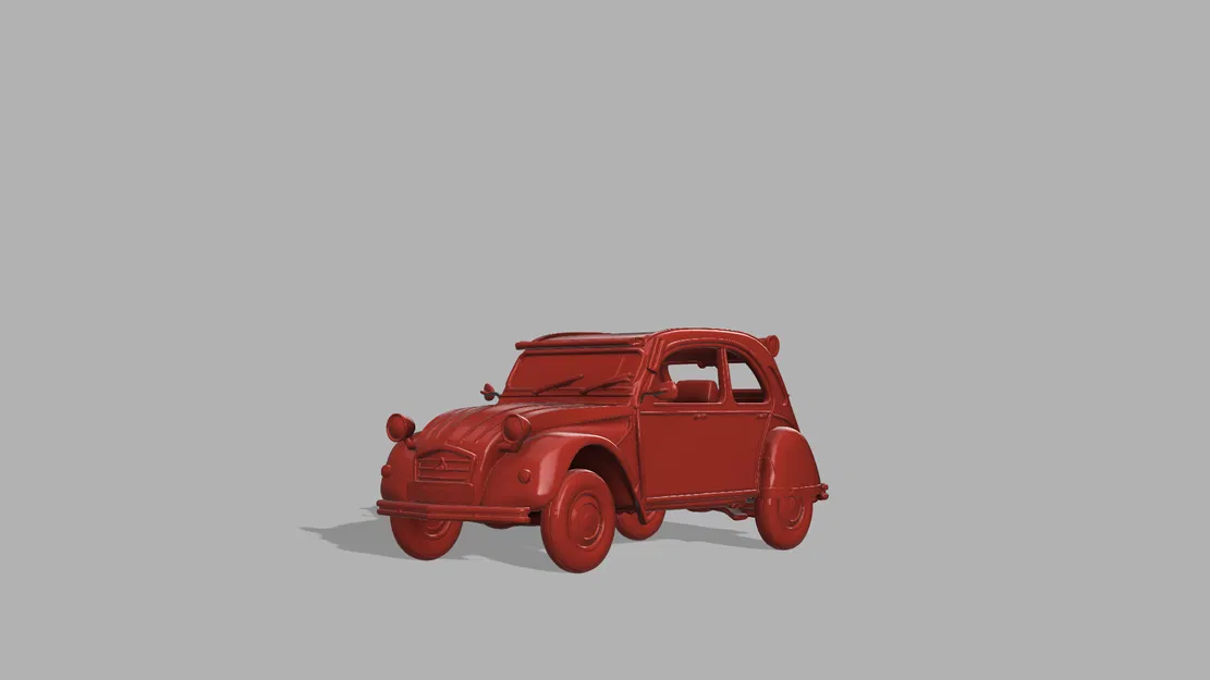 Mô Hình 3D Xe Citroën 2CV Cổ Điển - Image 2