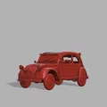 Mô Hình 3D Xe Citroën 2CV Cổ Điển - Thumbnail 2