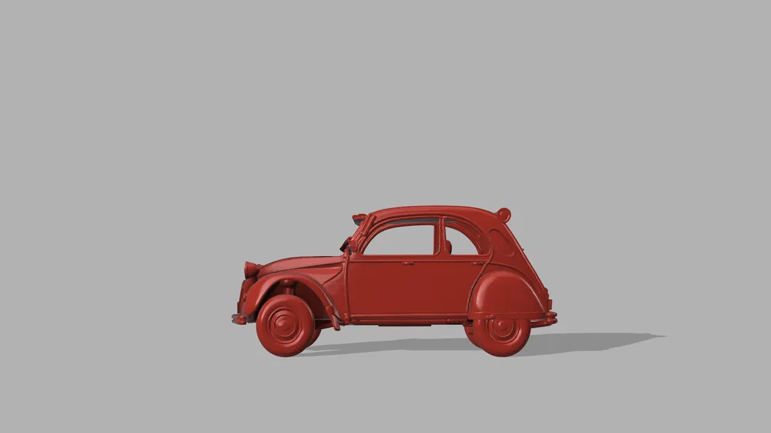 Mô Hình 3D Xe Citroën 2CV Cổ Điển - Image 3
