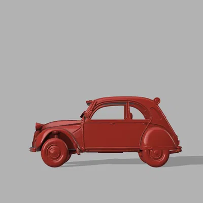 Mô Hình 3D Xe Citroën 2CV Cổ Điển