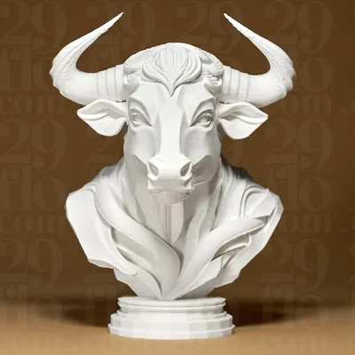 Tượng Trâu Thanh Lịch - Bản In 3D