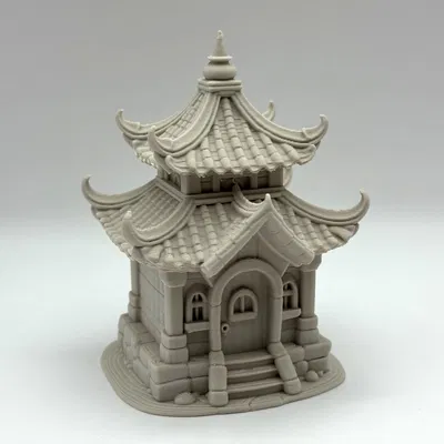 Mô Hình Chùa Phật Giáo Thu Nhỏ Dễ In