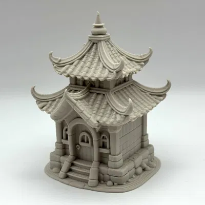 Mô Hình Chùa Phật Giáo Thu Nhỏ Dễ In