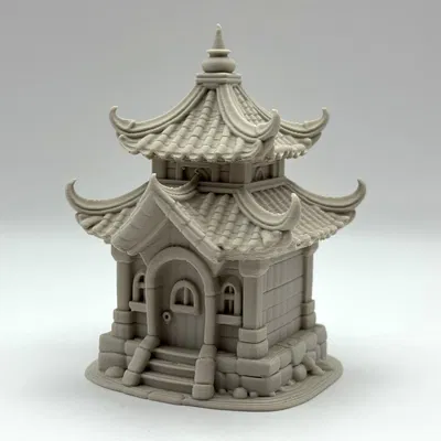 Mô Hình Chùa Phật Giáo Thu Nhỏ Dễ In