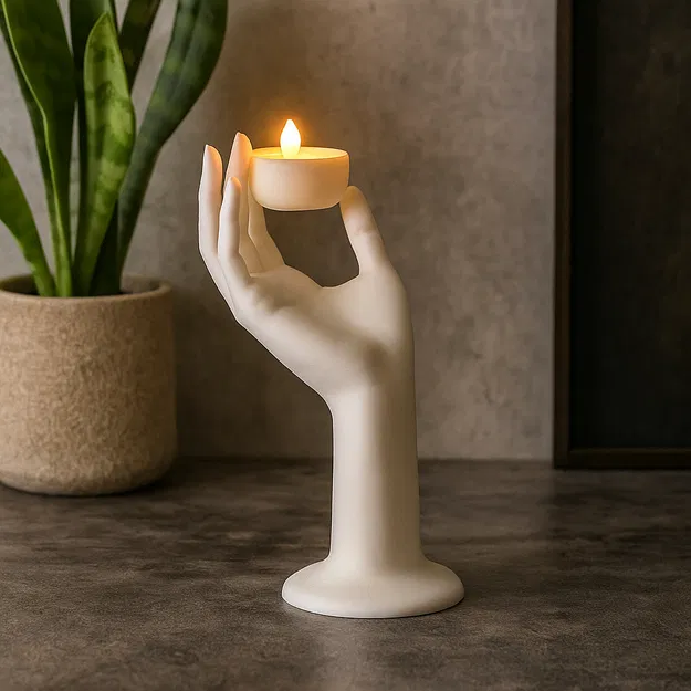 Mẫu Đế Nến LED Hình Bàn Tay "Serenity Hand" - Image 1