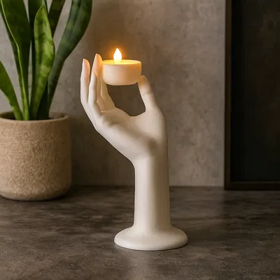 Mẫu Đế Nến LED Hình Bàn Tay "Serenity Hand"