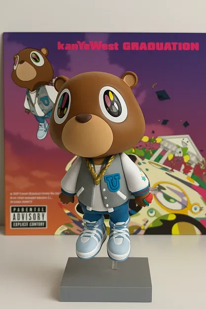 Mô Hình 3D Kanye West Dropout Bear – Tượng Linh Vật Biểu Tượng - Image 1