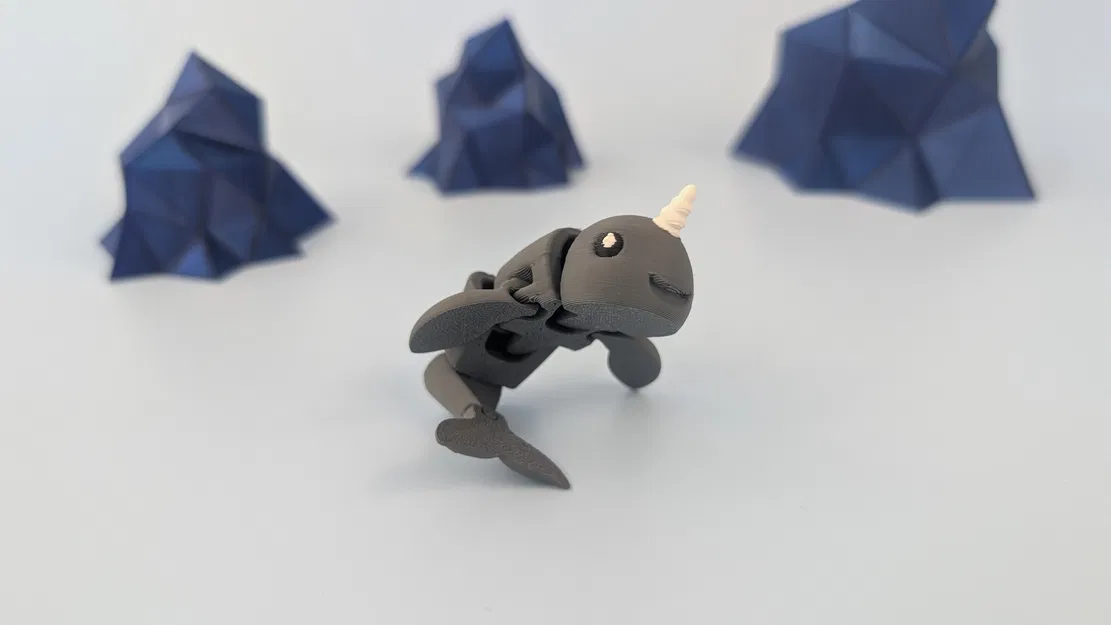 Cá Voi Đầu Gối Bắc Cực - Mô Hình Móc Khóa Khớp Nối - Image 2