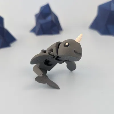 Cá Voi Đầu Gối Bắc Cực - Mô Hình Móc Khóa Khớp Nối